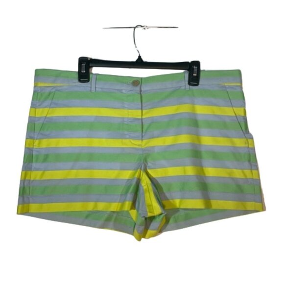 Gap Womens Size 16 Short Shorts Green Yellow Blue Striped new NWT - Picture 1 of 10